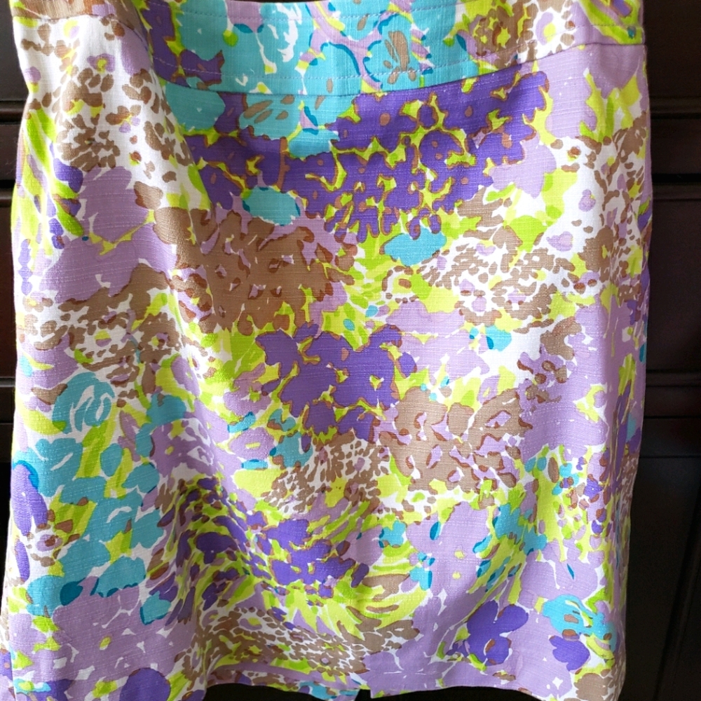 Floral Print 8P Lavender, Aqua, Lime Skirt